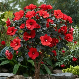 Гибискус Миднайт Роуз купить по цене от 269р. в интернет-магазине «Посадика» с доставкой почтой в в Бородиное и по всей России – [изображение №1].