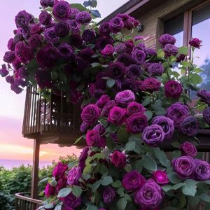 Роза Плетистая Плум Пэшн купить по цене от 610р. в интернет-магазине «Посадика» с доставкой почтой в в Бородиное и по всей России – [изображение №1].